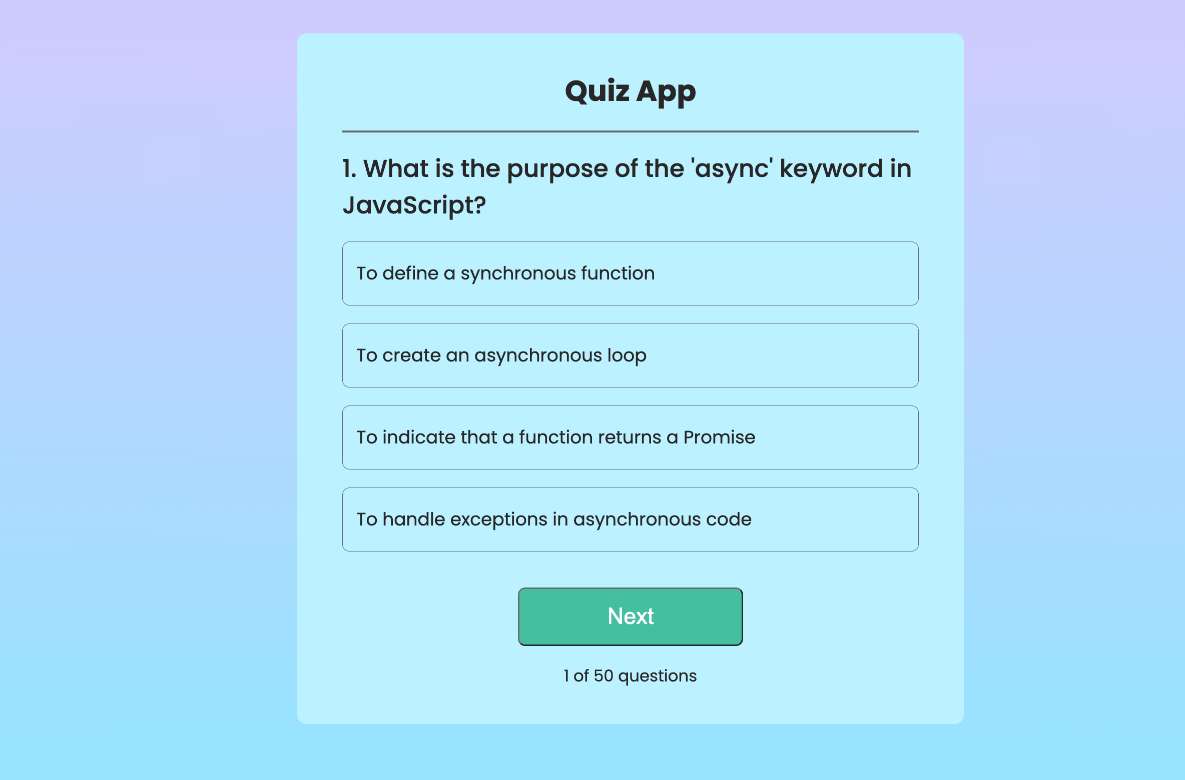 Programming Quiz App